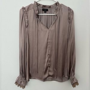 Current Air long sleeved, detailed champagne blouse. Size XS